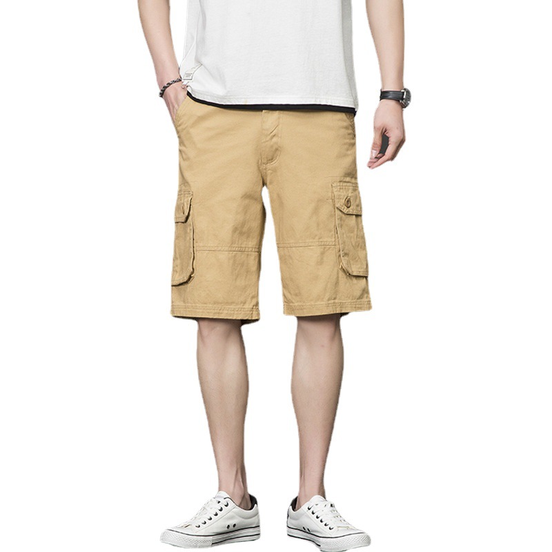 2022 pantalones cortos de ropa de trabajo multibolsillos para hombres de verano Pantalones de playa de verano para hombres más tamaño quinto pantalones caqui