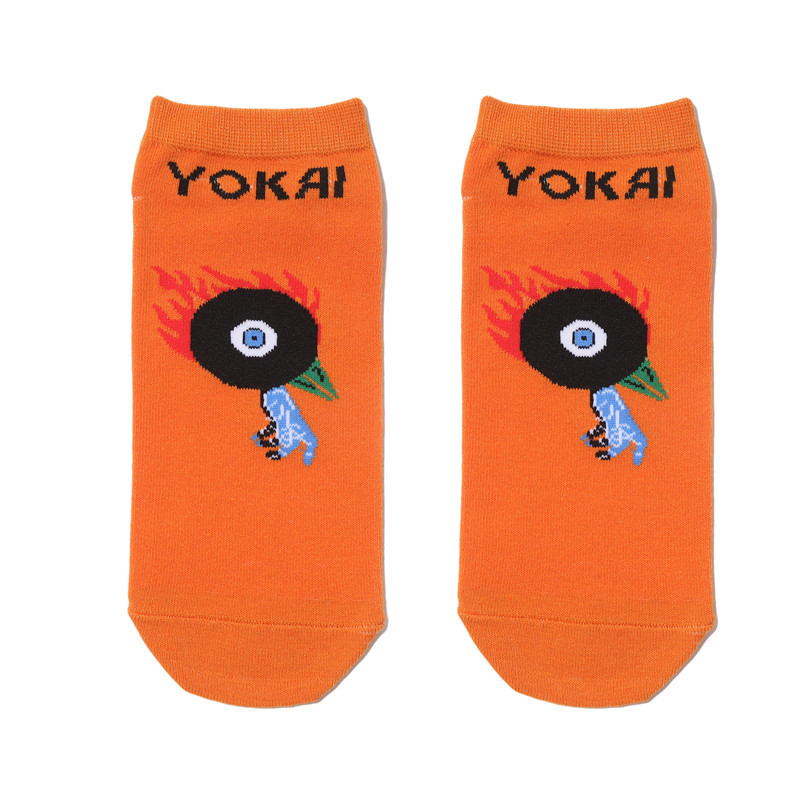 Male Japanese Monster Animation Socks Female Cotton Monster Story Sock Cartoon Personality Trend Boat Socks-5Prs 41 Img_5791