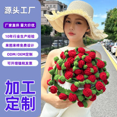 外国貿易クロスボーダーローズブーケブランケット完成品、無料サンプル、手編みブランケットソース工場