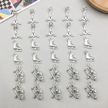 1个新款古银合金仿真冰球曲棍球系列吊坠挂件  diy饰品配件