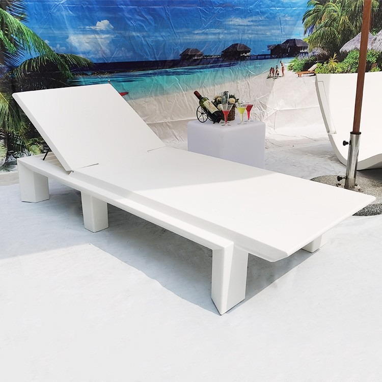 Transfronterizos venta caliente al aire libre cama de reclinación hotel al aire libre ocio alojamiento residencial piscina sillón de playa de plástico silla de relajación