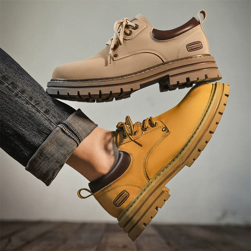 Американские кожаные туфли для мужчин 2024 весна новые повседневные рабочие туфли ретро водонепроницаемые противоскользящие мужские туфли в тренде
