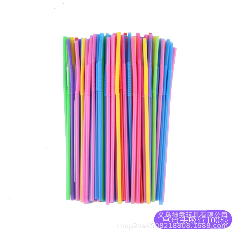 100 pajitas de codo único