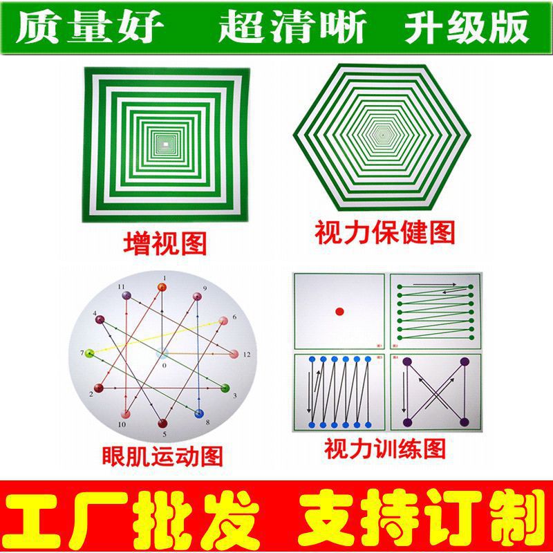 工厂批发视力训练图增视图眼肌训练图预防近视弱视散光矫正图卡