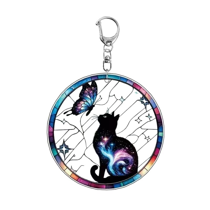 Nuevos productos transfronterizos animales perros perros gatos dibujos animados acrílicos llavero colgante decoración bolsos perimetrales hebilla