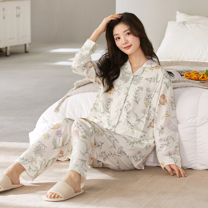 Pajamas, Postpartum Nursing Clothes, Maternity Wear, Home Wear, Maternity Set for Spring, Autumn, and Winter with Chest Pads, Available in Sweet and Cute Styles Pajamas, Postpartum Nursing Clothes, Maternity Wear, Home Wear, Maternity Set for Spring, Autumn, and Winter with Chest Pads, Available in Sweet and Cute Styles