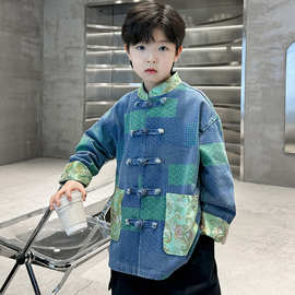 唐装男童汉服外套2025新款中式国风儿童装春装男孩宝春秋款古装潮
