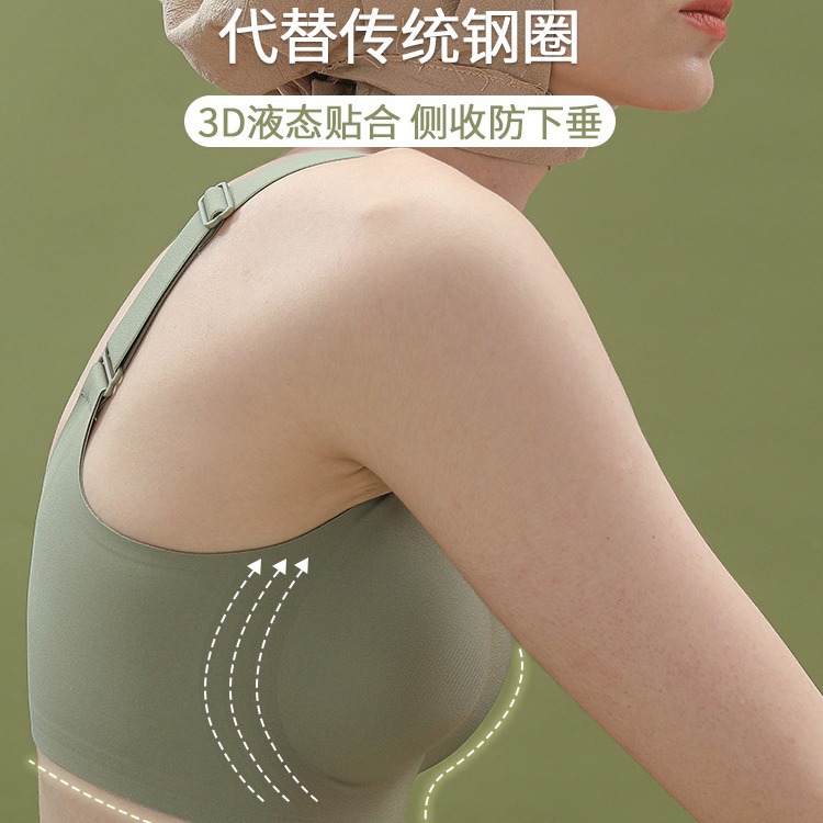 Ropa interior sin costuras de gran tamaño de comercio exterior para mujeres con pechos grandes, espalda bonita, antiflacidez, reducción de senos, látex gelatinoso, sujetador sin aros