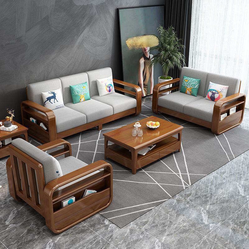 Direct Manufacturer Sales Nordic Solid Wood Sofa for Small Apartments - Single, Double, and Triple Position Corner Queen Sleeper Combo Sofa