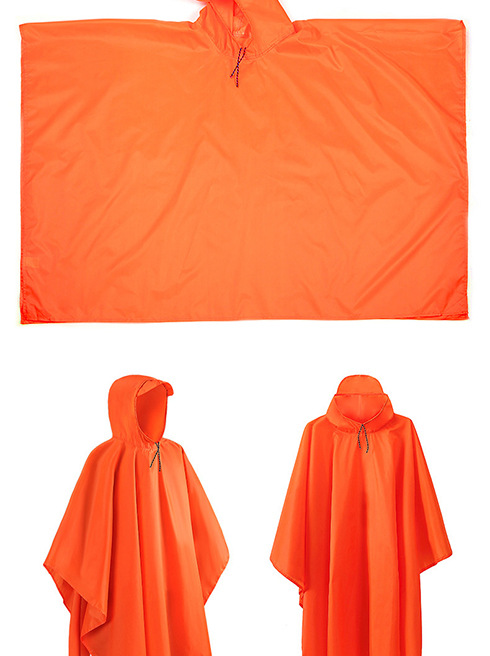Al Aire Libre montañismo poncho de tres en uno Multi-funcional adulto capa impermeable PU impermeable 210T poliéster alfombra de piso Canopy