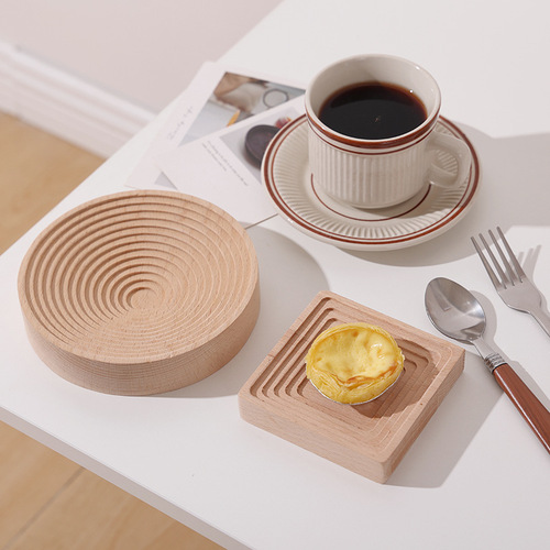 Water Wave Real Wood Serving Tray Home Wooden Bread Board Beech Wood Aroma Storage Display Plate Afternoon Tea Plate Dinner Plate