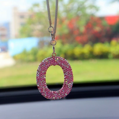 High-End Letter Car Pendant for — Car hanging - o-letter-car-pendant-pink