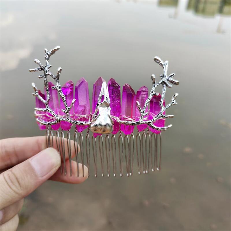Ethnic Style Crown Artificial Crystal Plating Hair Combs display picture 5