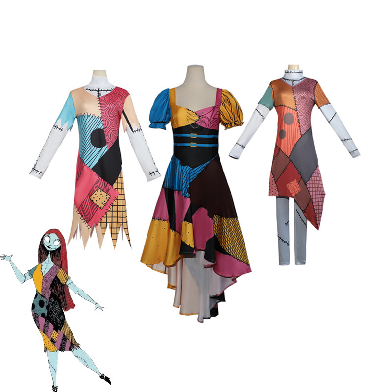 Christmas Fright Night cos Clothes Sally Kellington Halloween cosplay Table Performance Stage Set