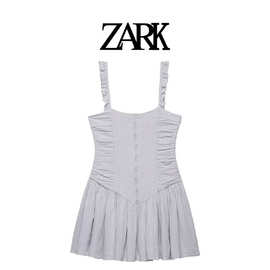 ZARK 欧美新款蓬松刺绣短连衣裙 跨境外贸女装批发 0881308444