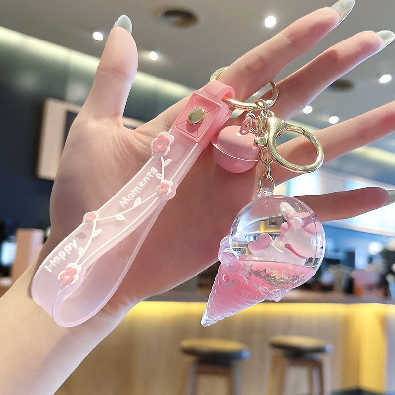 Summer New Floating Oil Unicorn Ice Cream Keychain Men's and Women's Fashion Bag Pendant Car Key Chain Summer New Floating Oil Unicorn Ice Cream Keychain Men's and Women's Fashion Bag Pendant Car Key Chain