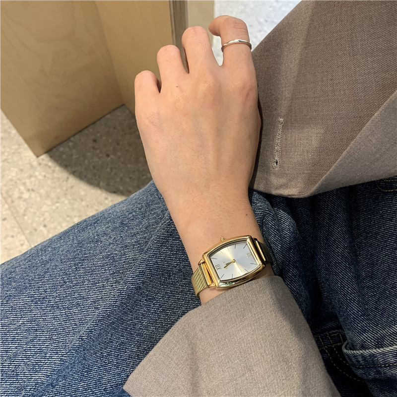 Watch Classification Metal Case Material Retro Simple Solid Color Buckle Quartz Women's Watches