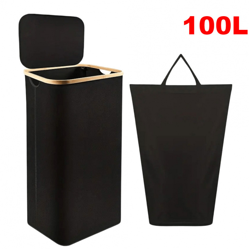 100L Dirty Clothes Bag Box Foldable Laundry Hamper Basket