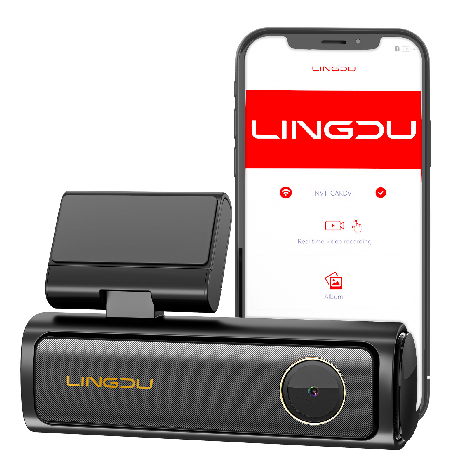 LINDU三镜头记录仪AM100高清4K手机互联GPS行车轨迹ADAS预警监控