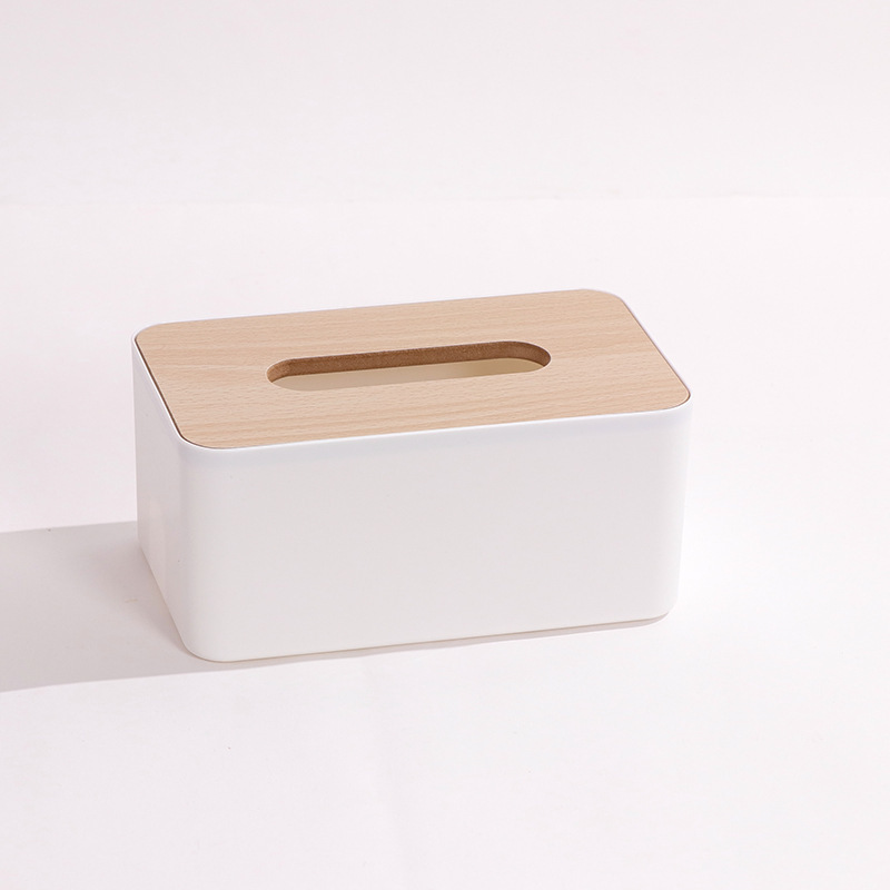 リビングルームデスクトップ和風竹と紙のティッシュボックスプラスチックシンプルなティッシュボックスクリエイティブ家庭用多機能収納紙箱|undefined