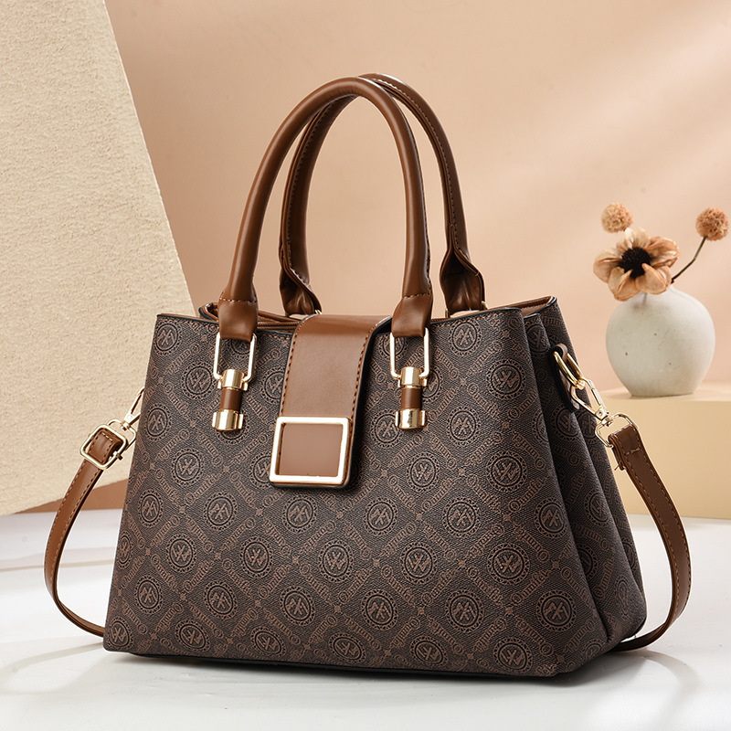 Bolso de mujer de moda 2025 nuevo bolso de mujer de gran capacidad con estampado de moda bolso de madre de mensajero de un solo hombro a juego de color