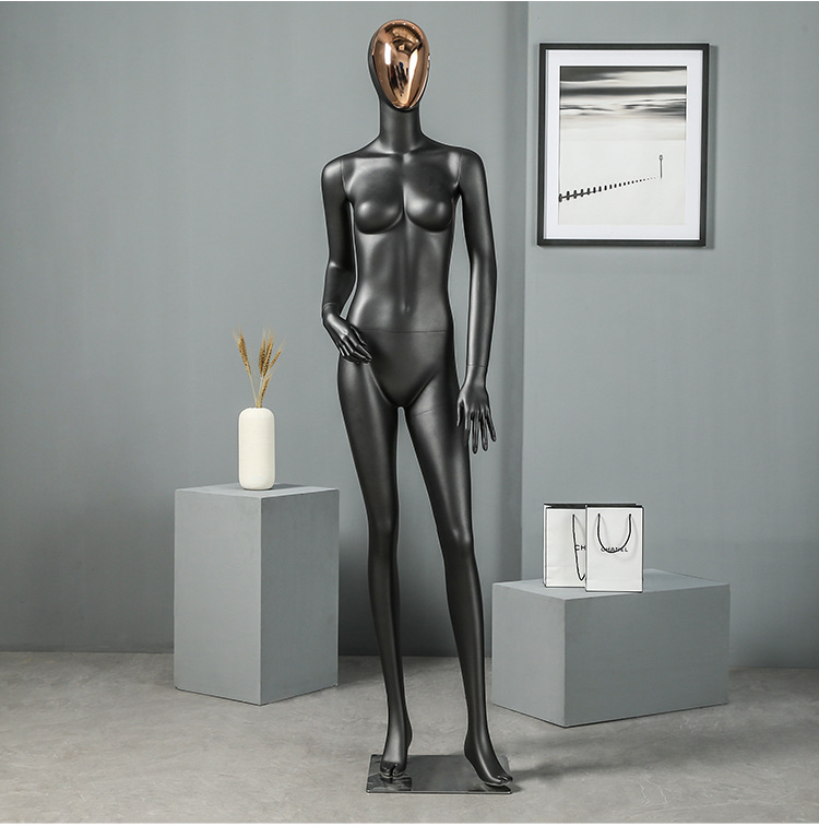 Maniquí Femenino de Cuerpo Completo de Fibra de Vidrio con Cabeza Galvanizada para Escaparate de Tienda de Ropa image 4