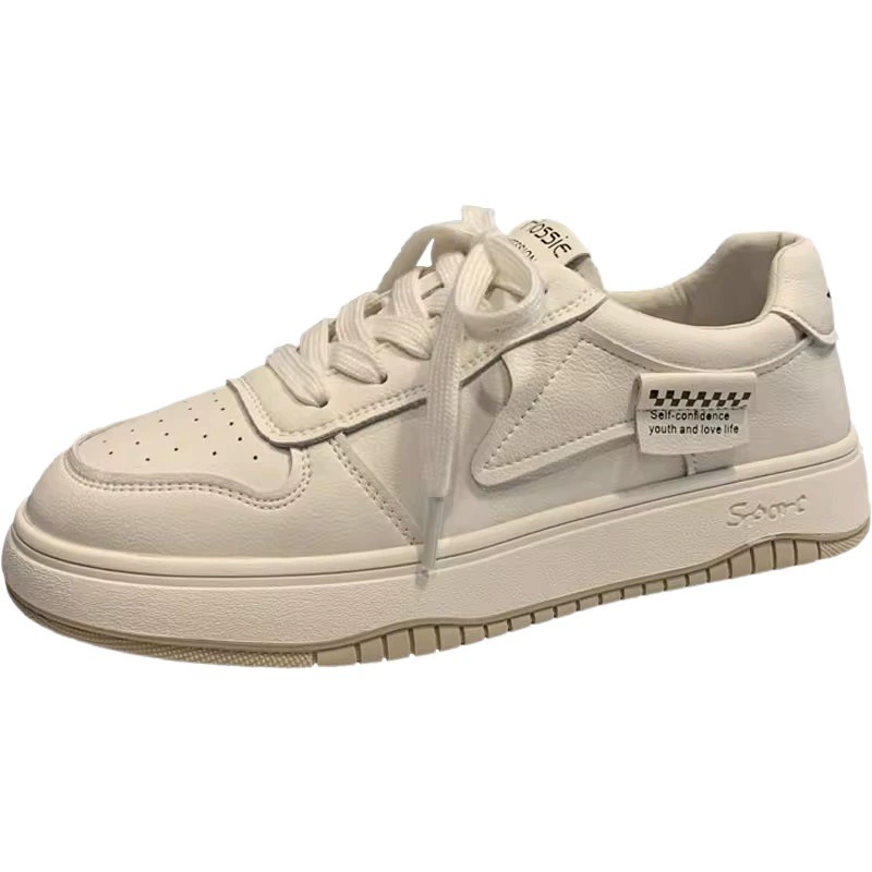 Белые женские кроссовки из натуральной кожи, женская обувь на мягкой подошве, новые универсальные туфли на плоской подошве весны 2025 года, популярная повседневная спортивная обувь.