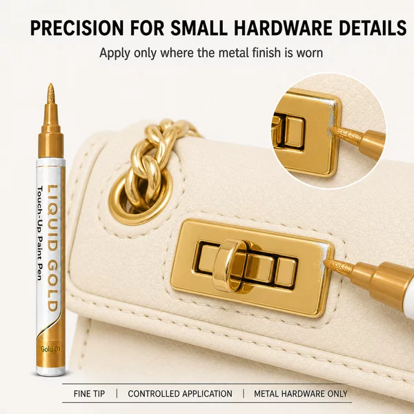 Gold touch-up paint pen for furniture, hardware, and metal, scratch cover-up, gold painting, DIY craft paint pen
