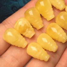 天然琥珀蜜蜡一体佛头金刚菩提手串男女配件文玩配饰三通佛珠