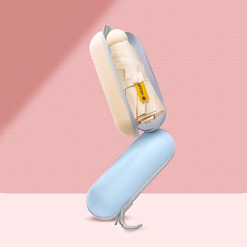 50% de cápsulas de protección solar UV sombrilla plegable vinil sombrilla doble uso publicidad logo personalizado