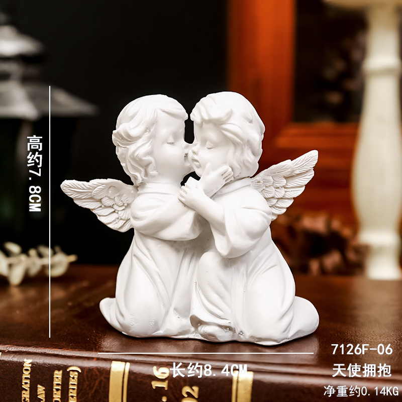 Ángel retro europeo adornos estatuas de yeso de resina americana escultura accesorios de decoración de escritorio de chicas