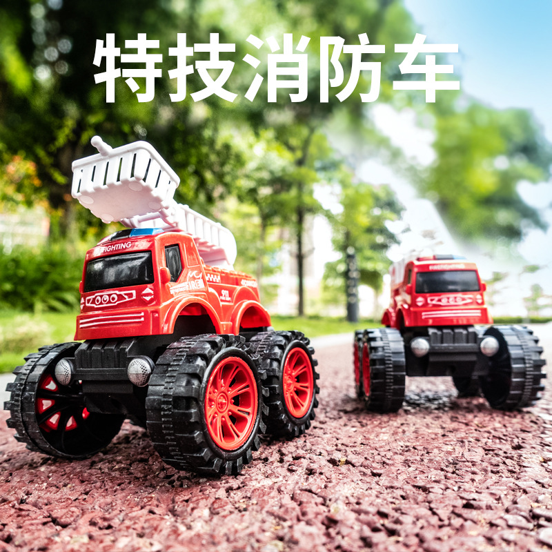 儿童玩具车新特技消防车军事车工程车惯性回力越野车跨境热卖礼品|ru