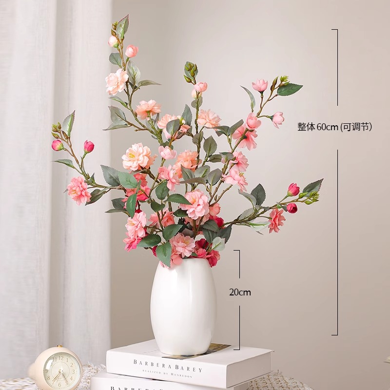 Camellia flor de simulación flor de plástico decoración floral sala de estar decoración floral decoración floral