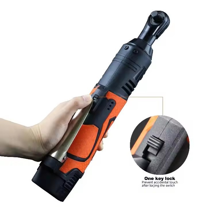 16.8V llave de trinquete eléctrica de litio recargable 90 grados ángulo llave eléctrica curva de ángulo recto 3 / 8