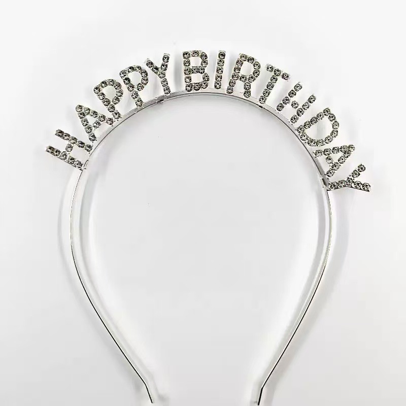 Cinta brillante para fiesta de cumpleaños, banda de cumpleaños, cinta de etiqueta, letras doradas, decoración de fiesta, diadema al por mayor