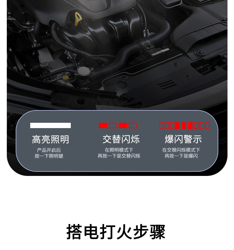 New car emergency starting power supply, mini portable wireless air pump with power bank integrated device, electric air pump