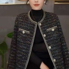 一件代发直播爆款2025秋季新款时尚小香风洋气减龄小西装外套上衣