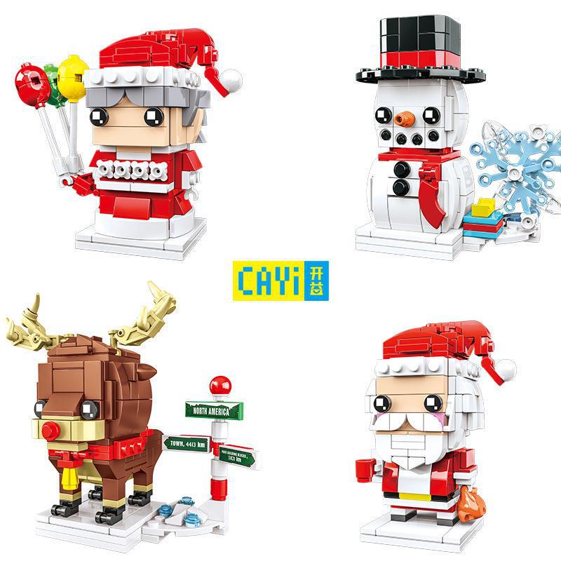 会員クロスボーダークリスマスイブのテーマサンタクロースのヘラジカ雪だるまの小粒を合わせて益智積み木のおもちゃを作ります。|undefined