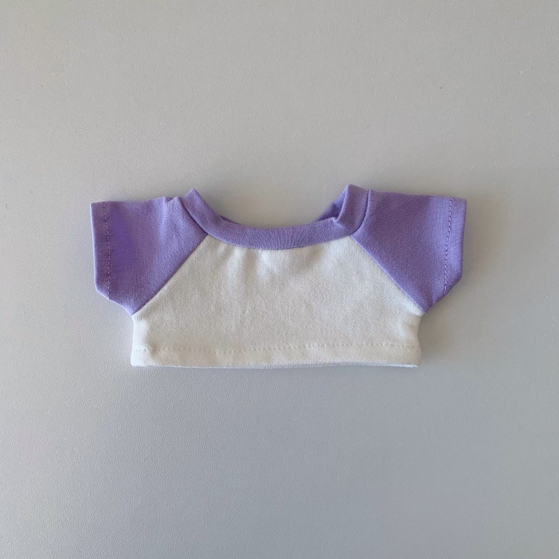 卸売ベビー服 10cm15cm20cm コットンドールコントラストカラーマッチング Tシャツラブブ服はロゴを追加できます|undefined