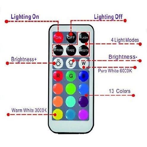 RGBW control remoto de buceo luz LED perilla de baño pecera luz florero paisaje fuente luz piscina subacuática caja de regalo Luz