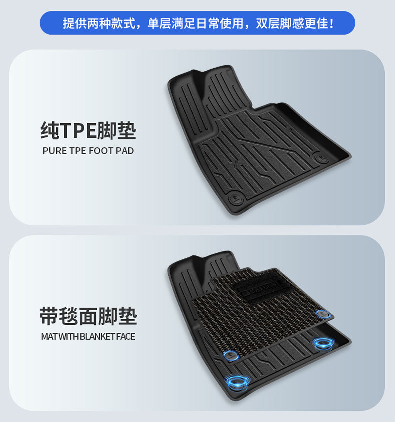 Suitable for Zeekr 001 007 007Gt 7X 8X 9X Special Vehicles, All-Weather Tpe Car Floor Mats