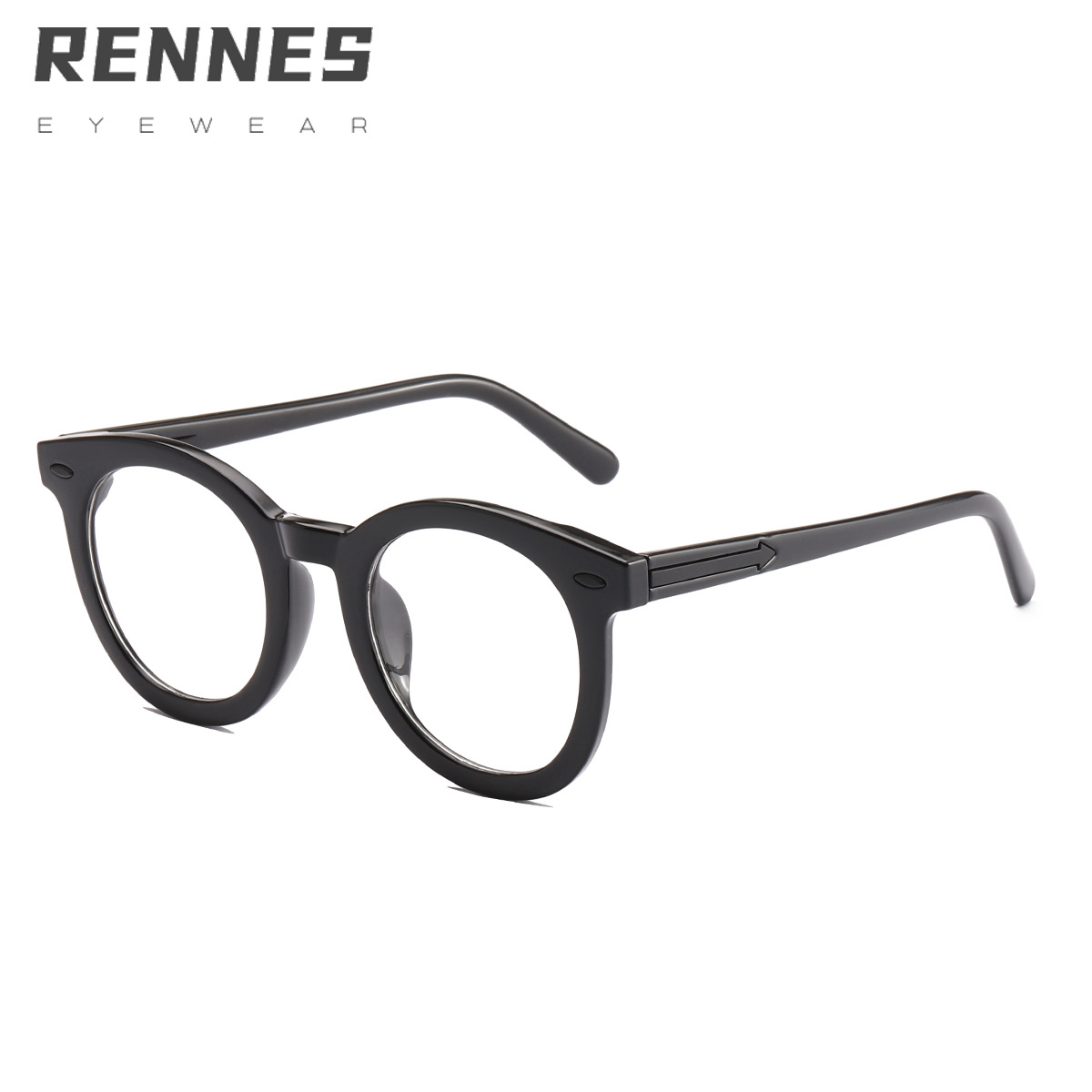 Xiaofugui mismo estilo marco negro gafas de luz anti-azul flecha gafas lisas Red gran marco redondo marco liso reparación de la cara gafas marco