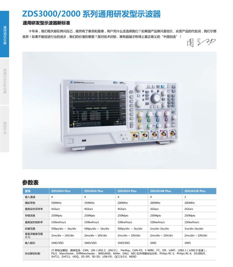 周立功ZDS3024PLUS 4通道200MHZ数字示波器-阿里巴巴