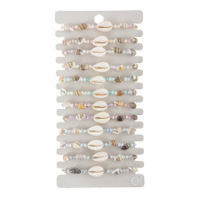 跨境热销新品海螺贝壳手工编织手链欧美时尚水晶串珠手饰套装批发