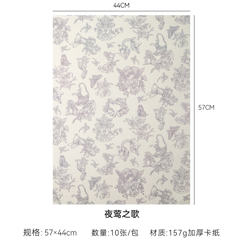 新品加厚印花包装纸复古花束包花纸牛皮纸鲜花包装纸手工diy材料|undefined