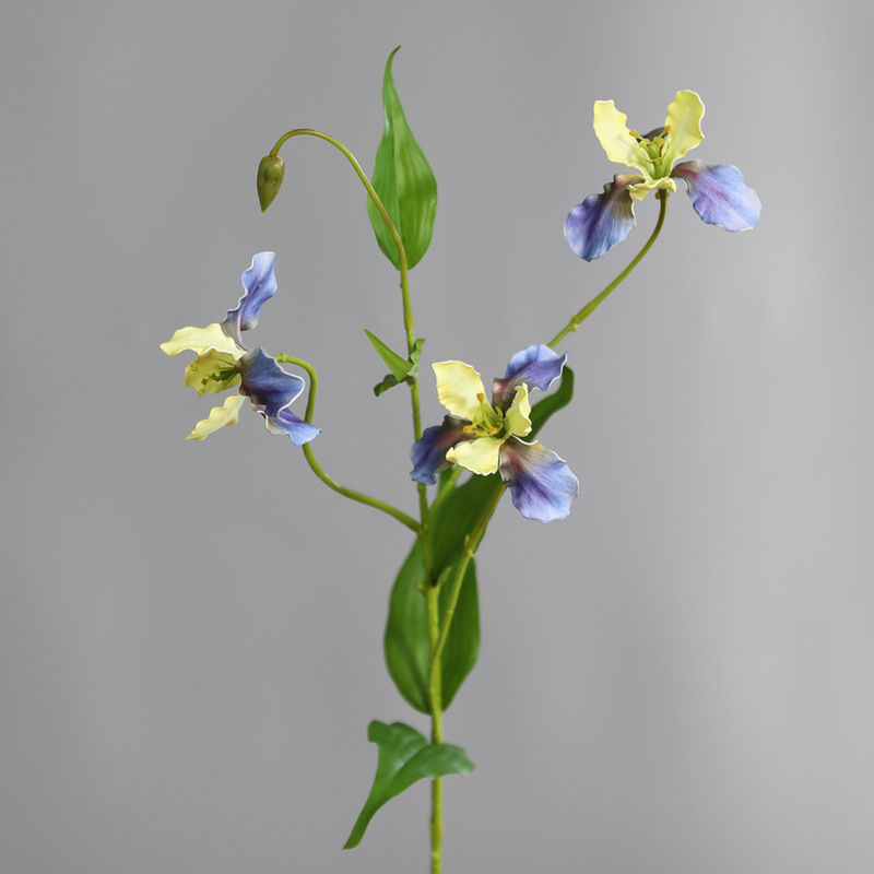 模造花アイリスアイリス3Dプリントシリカゲル綿造花ホーム装飾高級花芸ins自然風|undefined