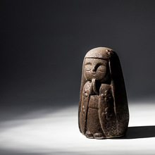 乐梦日式摆件小沙弥青花瓷女神像复古风酒店民宿陶瓷玄关手工黑陶