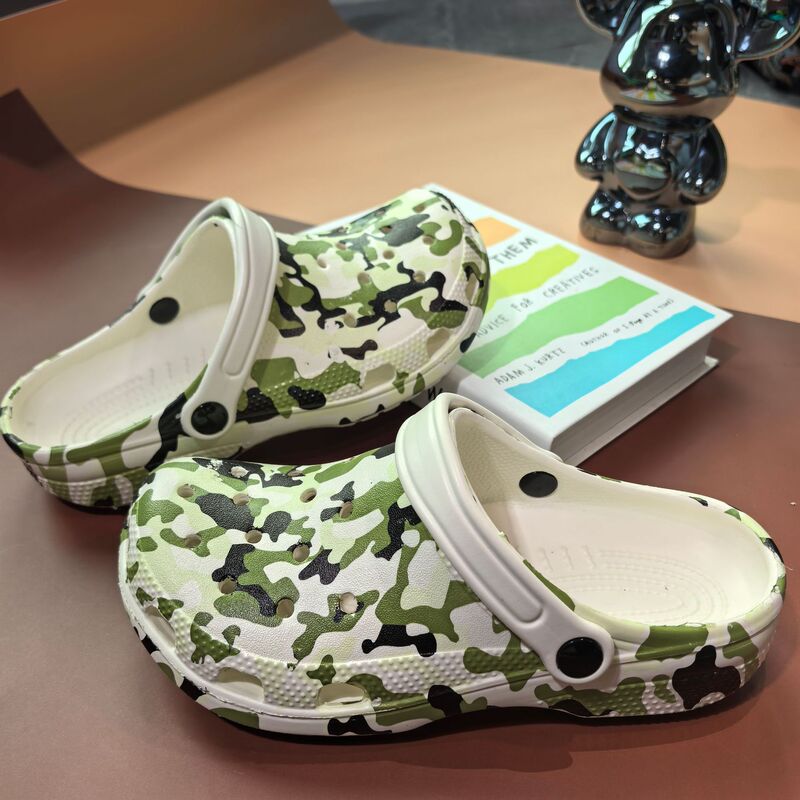 Source Factory Croc Shoes Men's Camouflage Summer Baotou Sandals Non-Slip Breathable Outdoor Sandals Beach Shoes