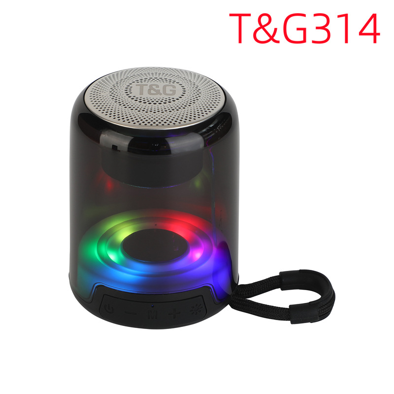 Transfronterizo nueva tarjeta de luz LED TG314 Bluetooth altavoz portátil creativo mini TWS serie FM pequeño ESTÉREO