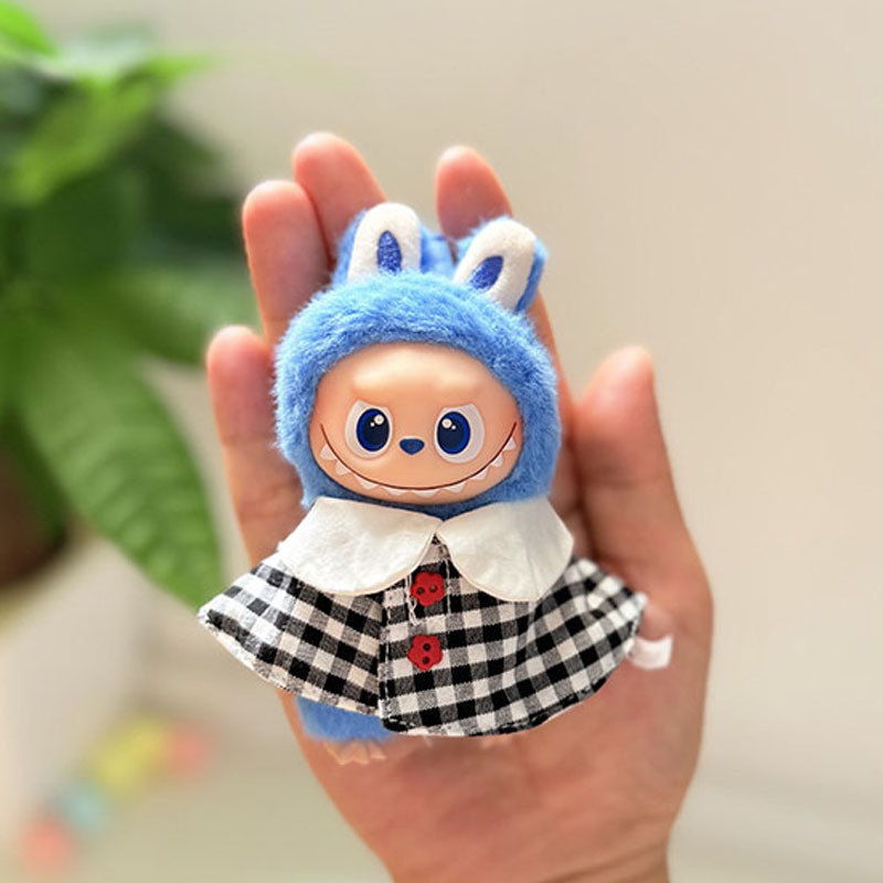 迷你版4.0LABUBU搪胶脸毛绒盲盒玩偶衣服圣诞套装小鼻嘎心底密码|undefined